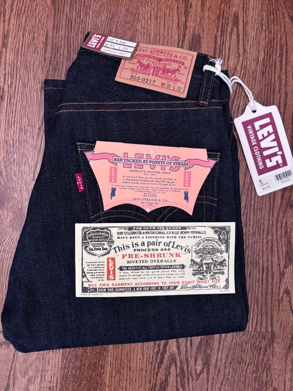 New Mens Levi's 505 1967 Selvedge Denim Jeans - 30W x 32L